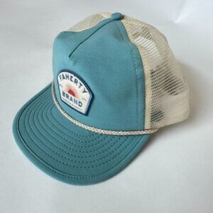 Faherty Adult All Day Trucker Hat Snapback Mesh Rope Trim Blue Cream Corded